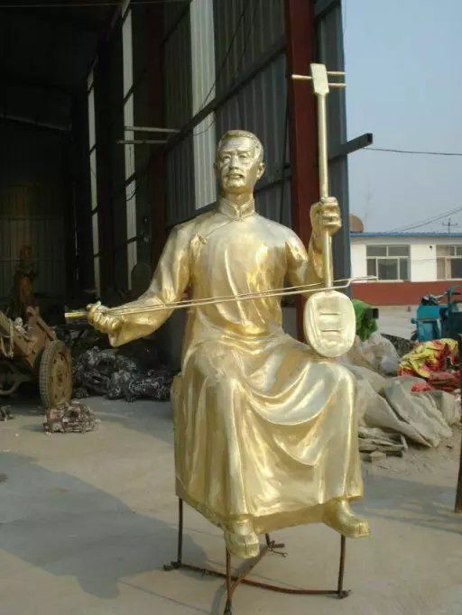 拉二胡人物景观铜雕