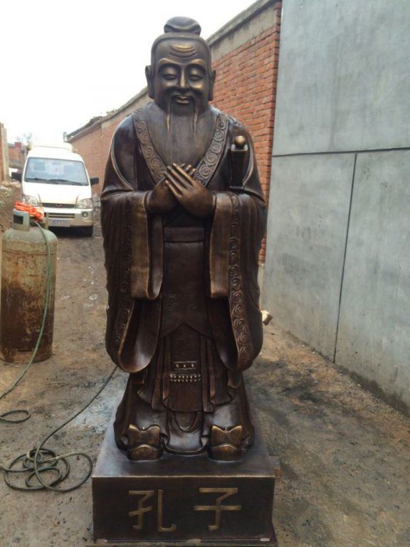 教育家孔子人物庭院铜雕