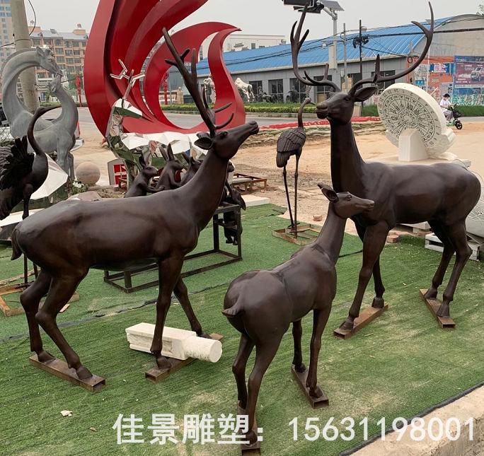 立姿鹿动物景观铜雕