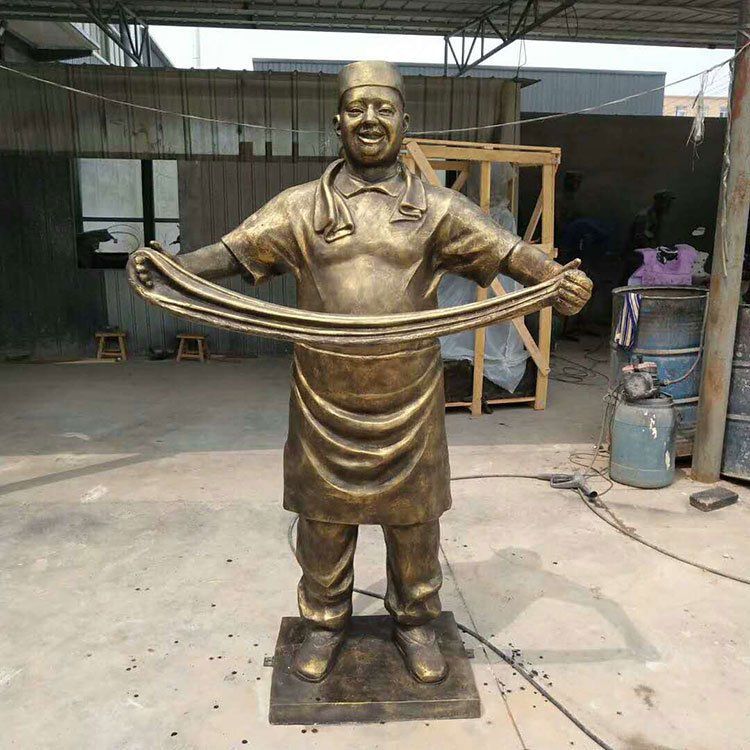 民俗拉面校园人物铜雕