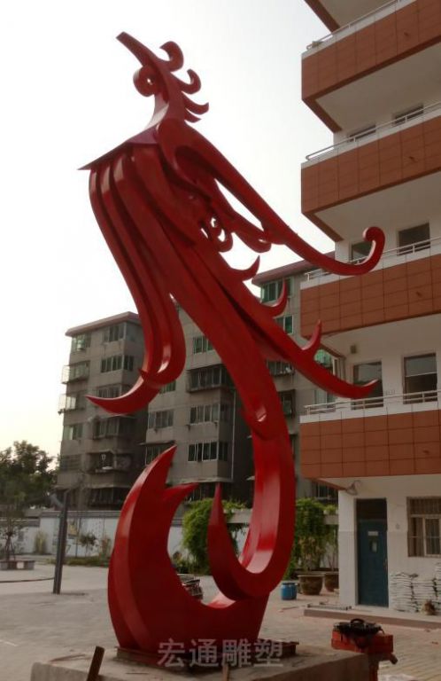 抽象凤凰景区不锈钢雕塑