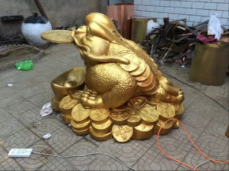 青铜金蟾公园动物铜雕