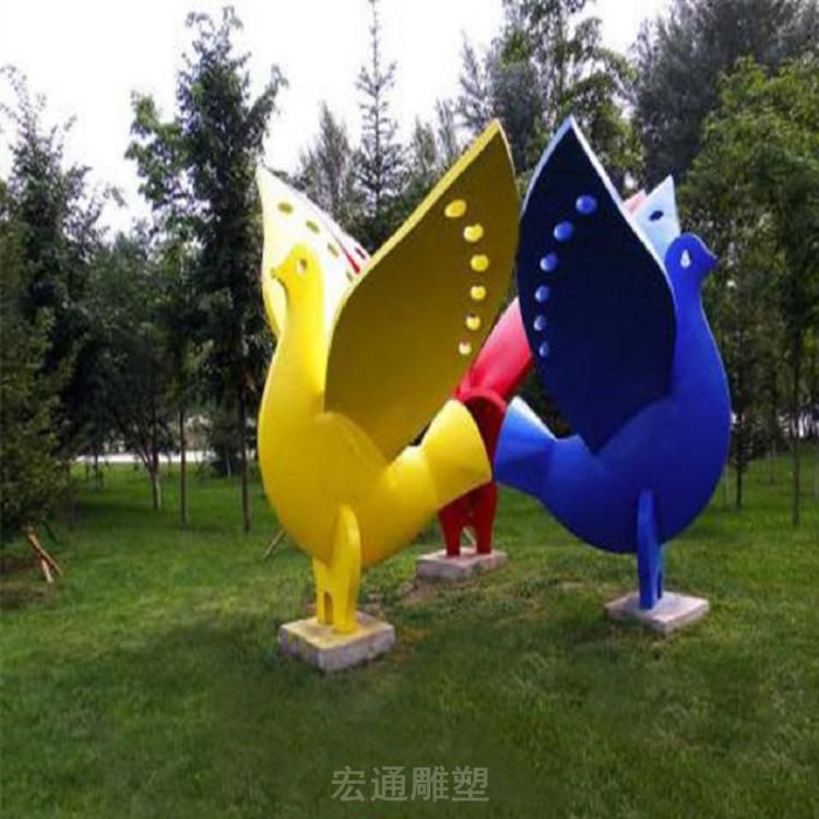 几何鸽子抽象不锈钢雕塑