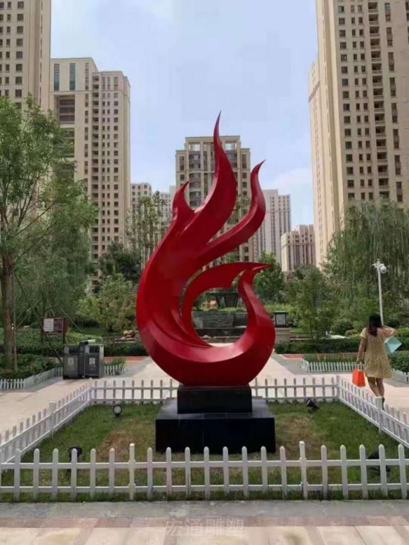 彩绘凤凰不锈钢公园雕塑