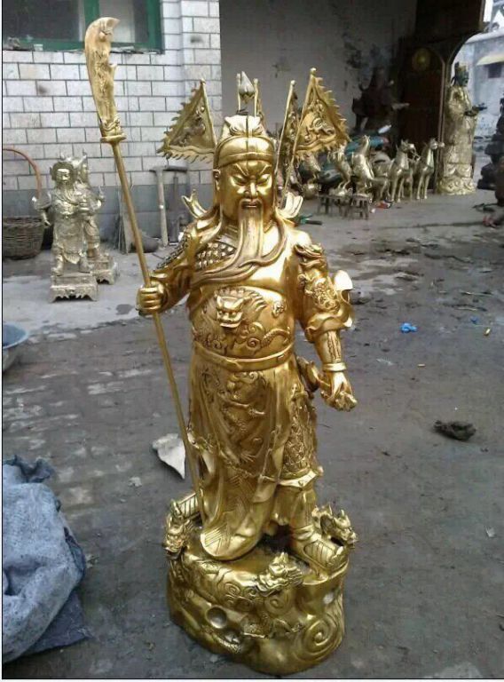金色关公园林标志铜雕