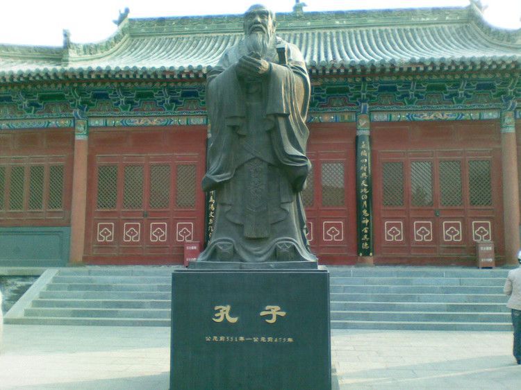 青铜人物景观孔子铜雕