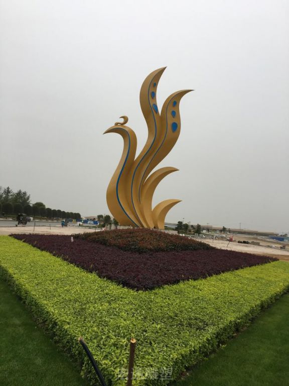 不锈钢广场金色凤凰雕塑