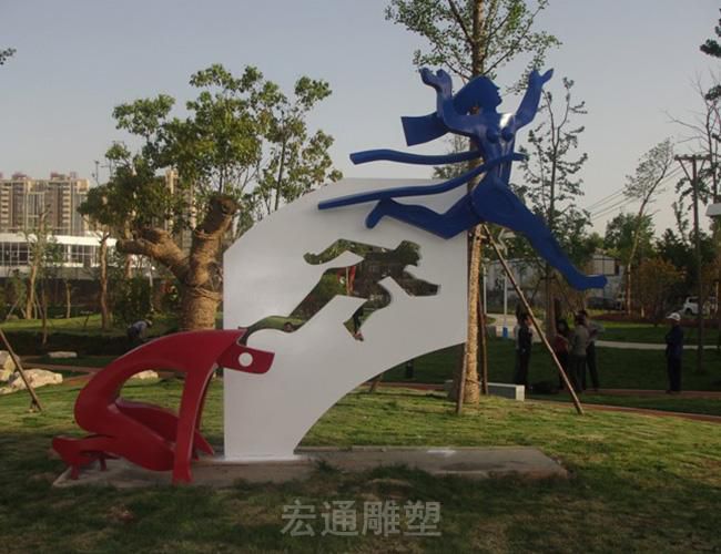 抽象人物不锈钢广场雕塑