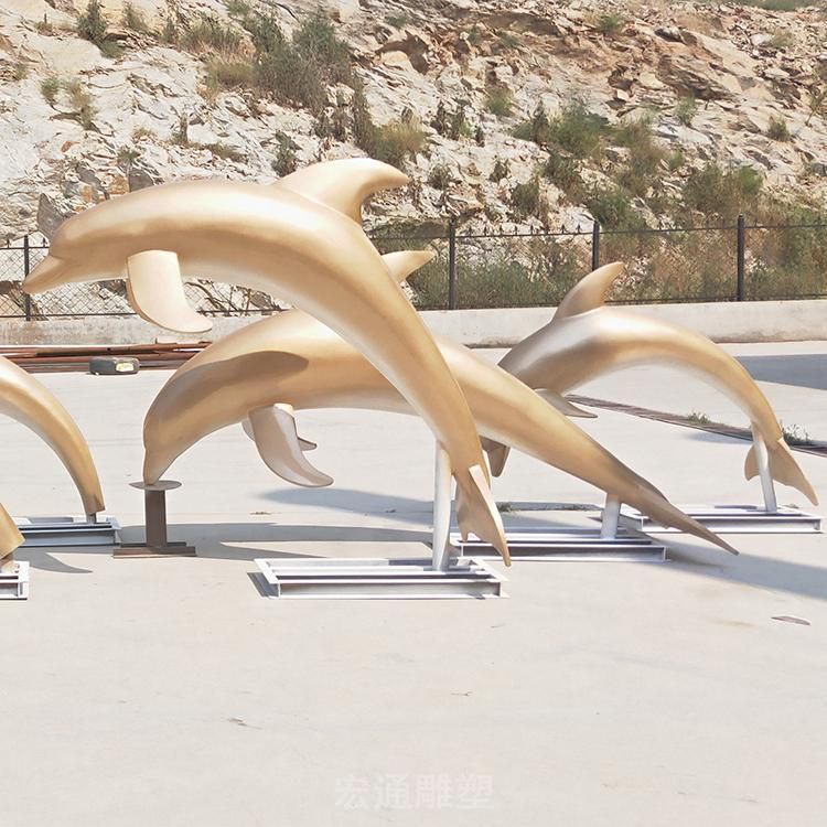 动物海豚庭院景观铜雕