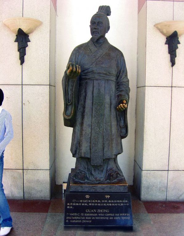 政治家管仲胸像人物铜雕