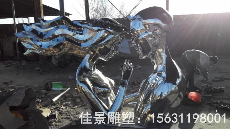 不锈钢城市镜面标志雕塑