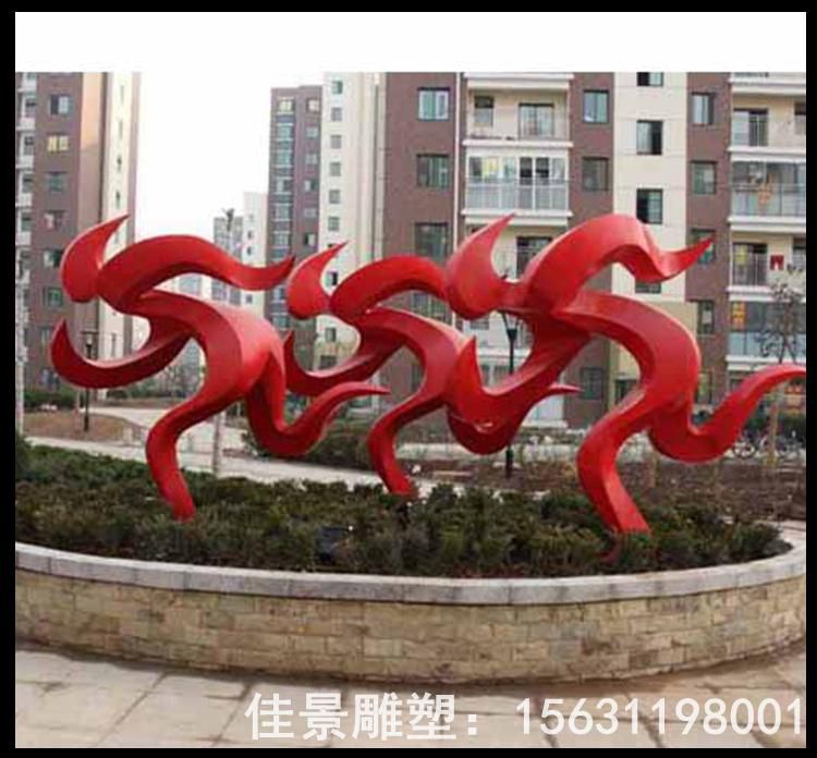 抽象人物小区不锈钢雕塑