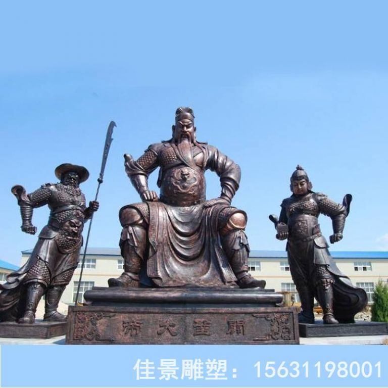 骑马关羽城市人物铜雕