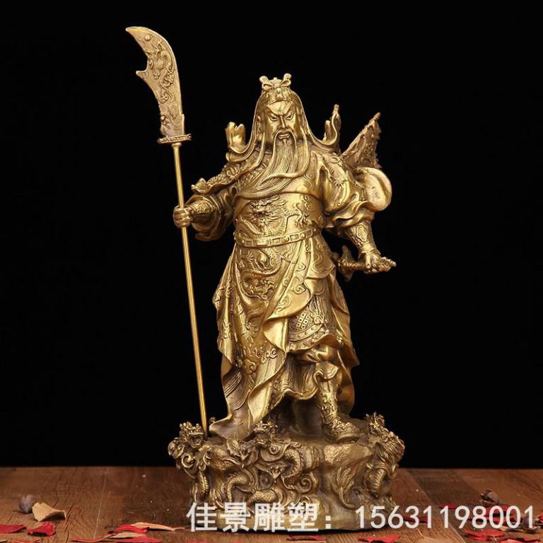 彩绘关羽景区人物铜雕