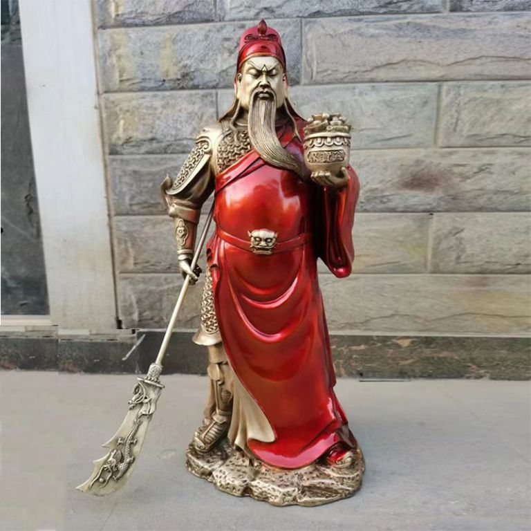 彩绘关羽校园人物铜雕