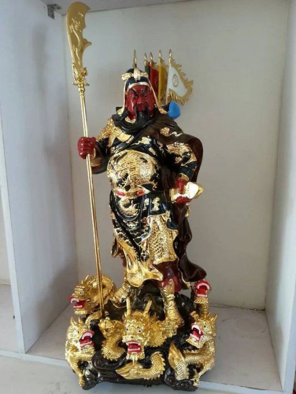 彩绘关羽广场人物铜雕