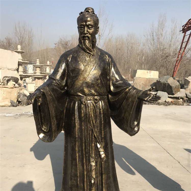 古代人物街边抽象铜雕