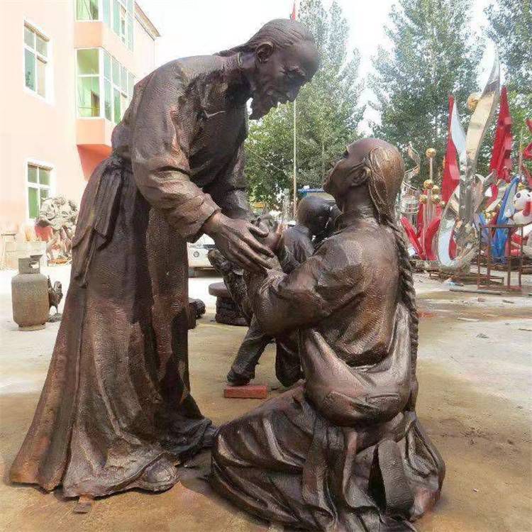 古代人物别墅抽象铜雕