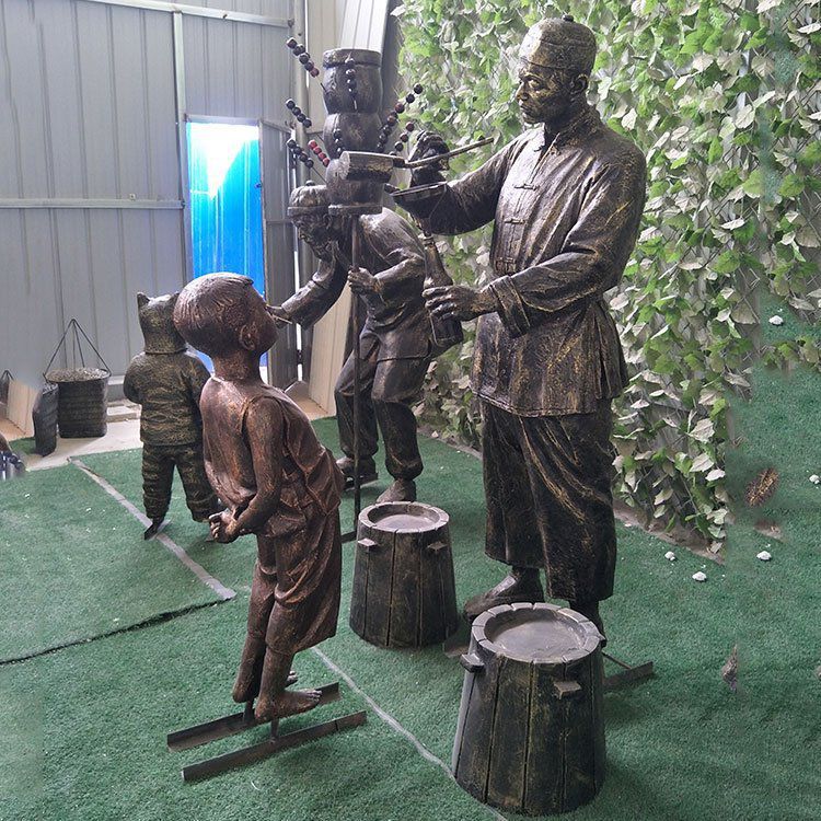古代人物景区抽象铜雕