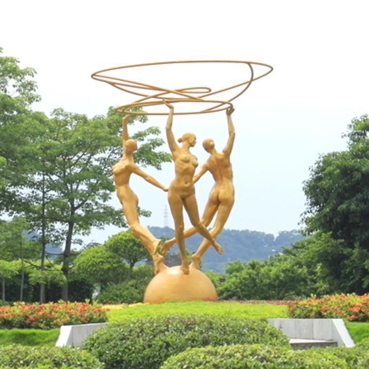 不锈钢几何人物广场雕塑