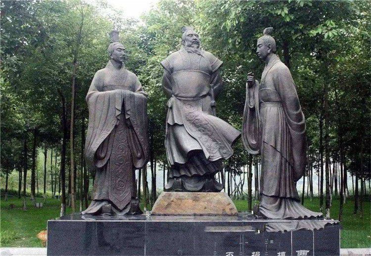 古代人物三曹景观铜雕
