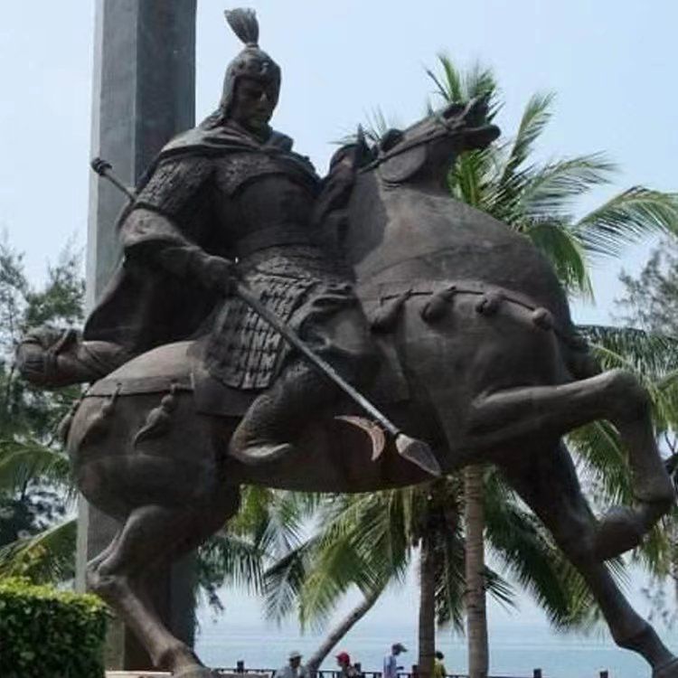 古代将军骑马园林铜雕