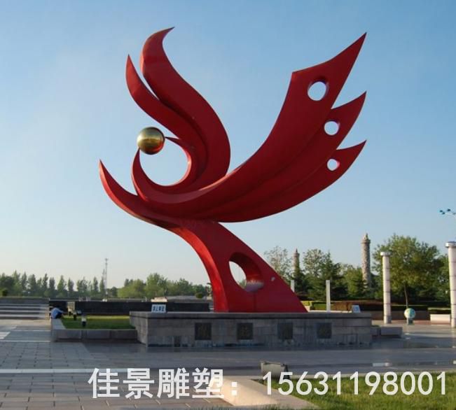 不锈钢城市抽象凤凰雕塑