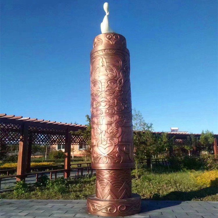 龙柱景区景观标志铜雕