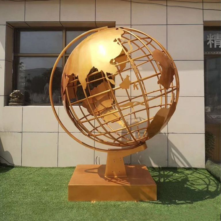地球仪抽象景观铜雕