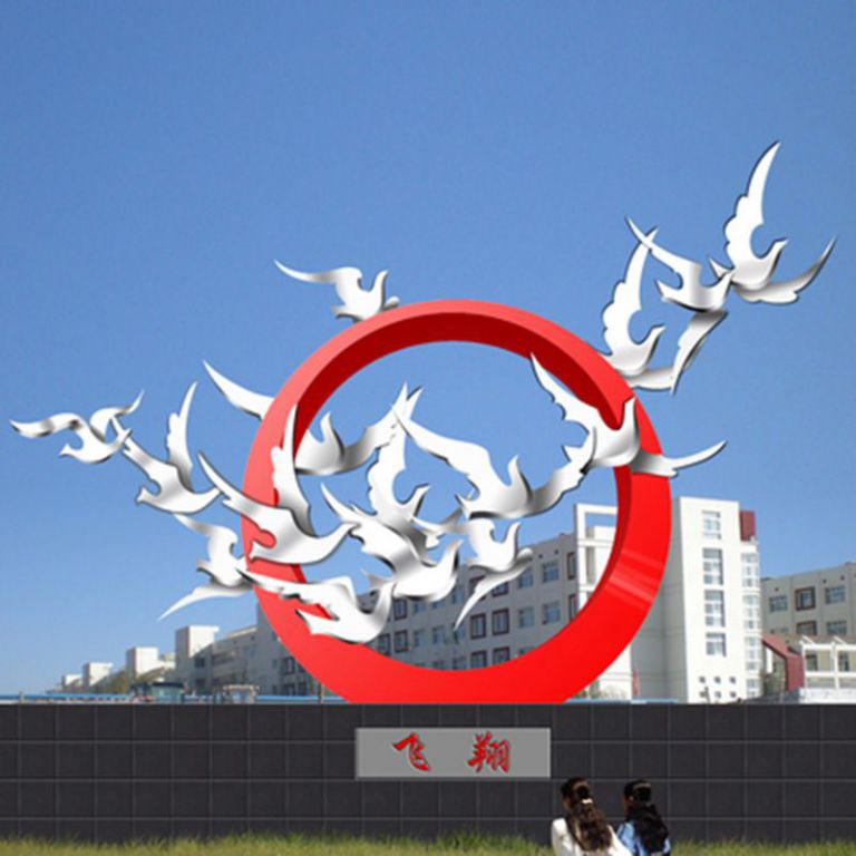不锈钢异形圆环抽象雕塑