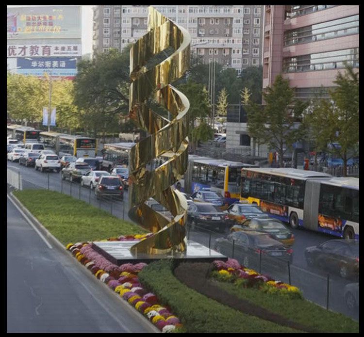 镂空螺旋景观不锈钢雕塑