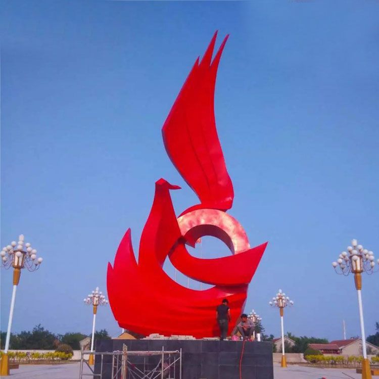 彩绘鸽子广场不锈钢雕塑