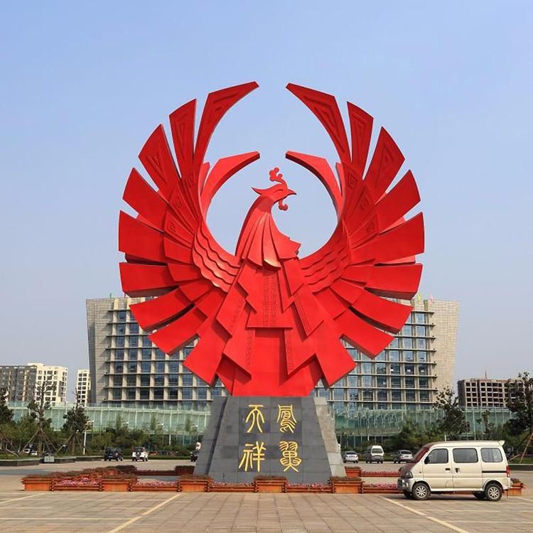 凤凰雕塑不锈钢动物雕塑