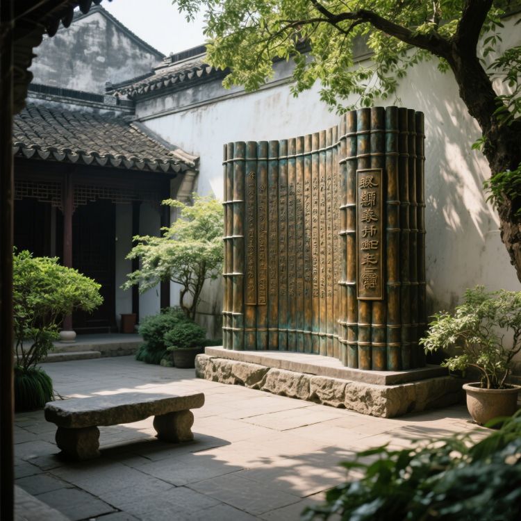 仿古做旧 竹简铜雕