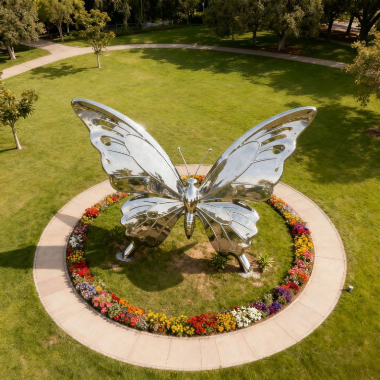 镜面不锈钢蝴蝶雕塑