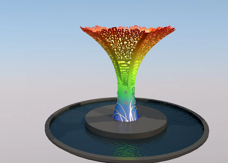 水景雕塑 不锈钢伞状大树雕塑