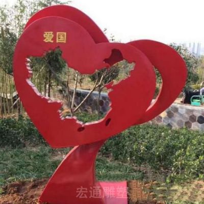 不锈钢爱国镂空中国地图雕塑