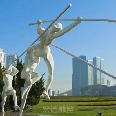 不锈钢跳高运动人物雕塑
