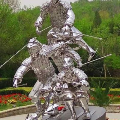 不锈钢古代滑雪人物雕塑