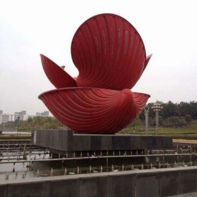 不锈钢广场贝壳喷泉雕塑
