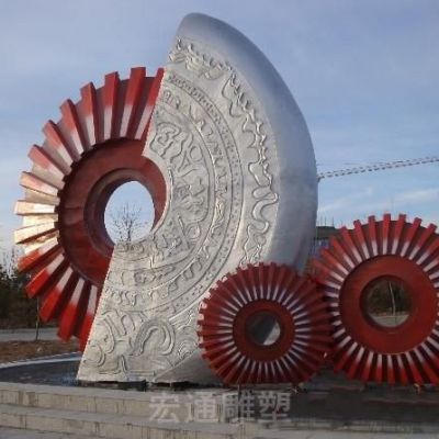 不锈钢广场抽象齿轮雕塑