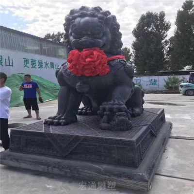 户外西洋狮石雕