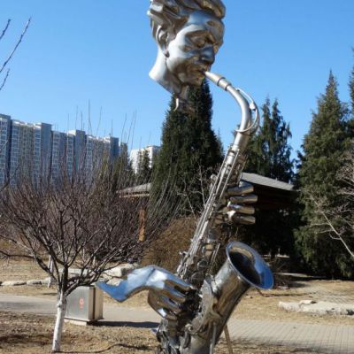 不锈钢萨克斯景观雕塑