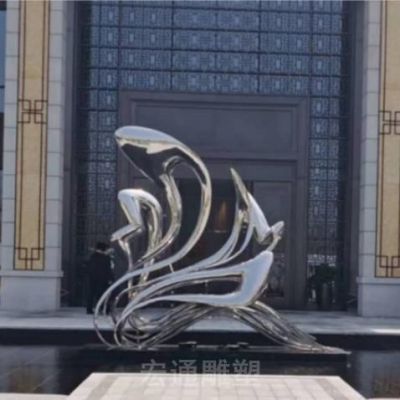 不锈钢镜面标志公园雕塑