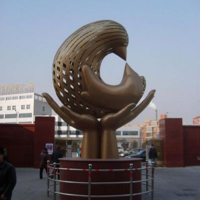 镂空小鸟不锈钢雕塑