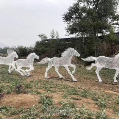 镂空不锈钢动物马雕塑