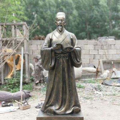 看书李时珍人物铜雕