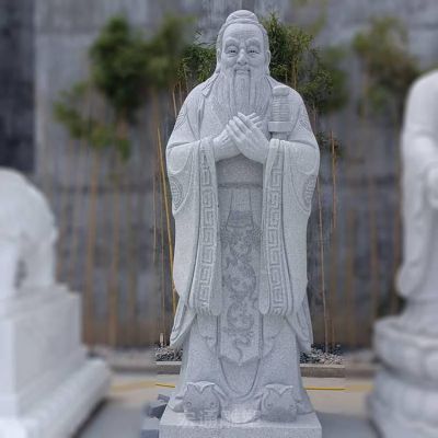 校园人物孔子石雕