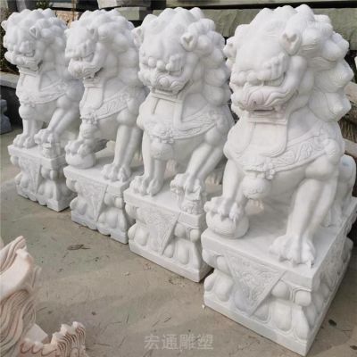 西洋狮石雕广场动物