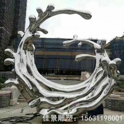 抽象海浪不锈钢庭院雕塑